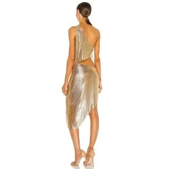 Bronx and Banco Xenia One Shoulder Dress in Gold XS - Picture 2 of 11